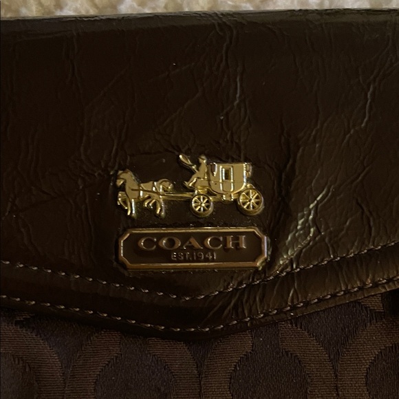 Coach Brown Wallet with Gold Accents - Picture 8 of 9